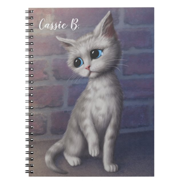 Personalized Sad Kitty Notebook (Front)