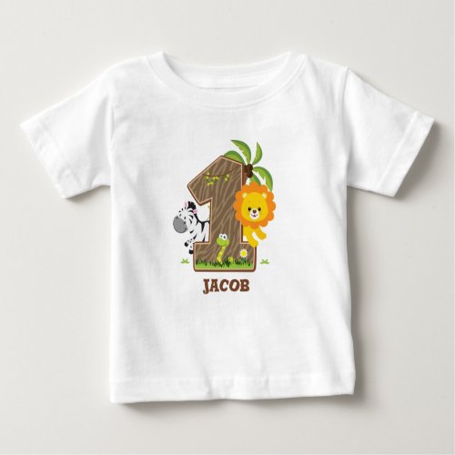 Personalized Safari 1st Birthday Tshirt