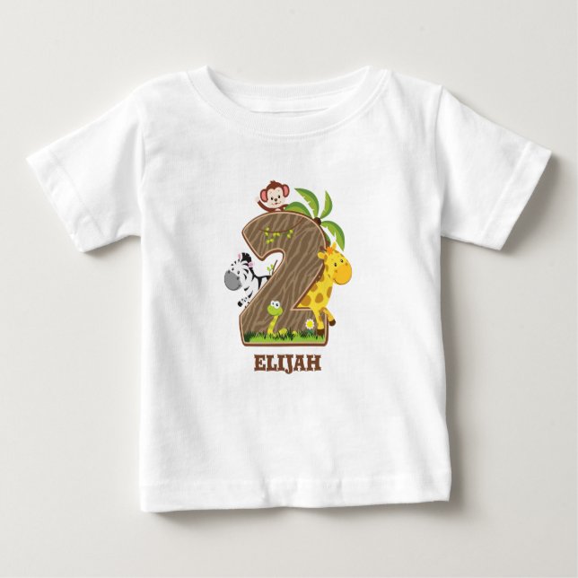 Personalized Safari 2nd Birthday Tshirt (Front)