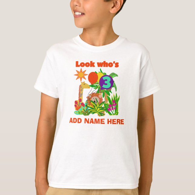 Personalized Safari 3rd Birthday Tshirt (Front)