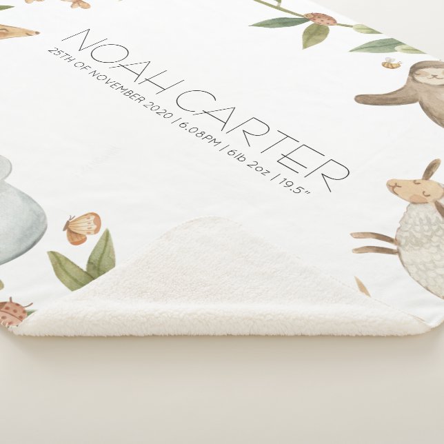 Personalized safari animal kids blanket (3/4)