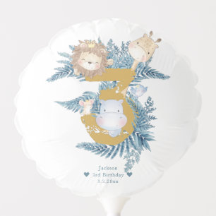 Personalized Safari Animals 3rd Birthday Balloon