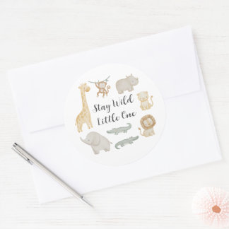 Personalized Safari Animals Favor Stickers
