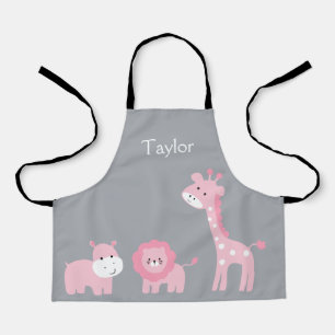 Personalized Safari Animals Kids Apron