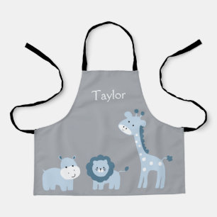 Personalized Safari Animals Kids Apron