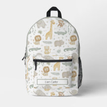 Personalized Safari Animals School Backpack