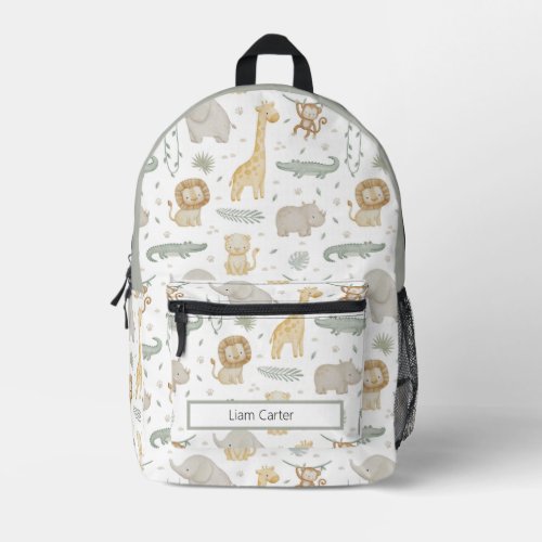 Personalized Safari Animals School Backpack