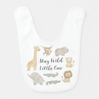Personalized Safari Animals Two-Sided Baby Bip Bib