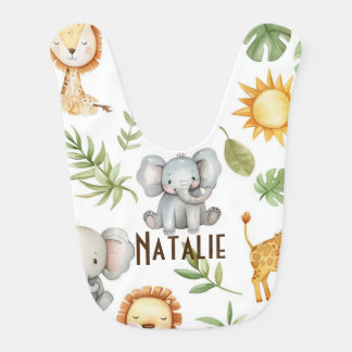 Personalized Safari Baby Bib