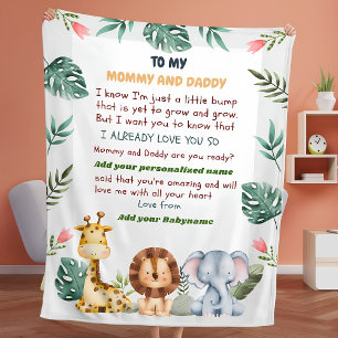 Personalized Safari Baby Blankets with Message