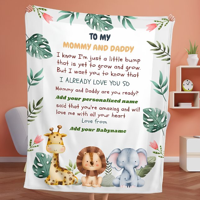 Personalized Safari Baby Blankets with Message (Creator Uploaded)