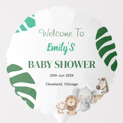 Personalized Safari Baby Shower Balloon