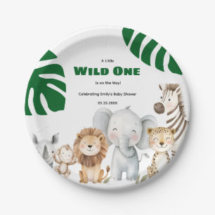 Personalized Safari Baby Shower Paper Plates