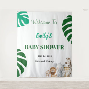Personalized Safari Baby Shower Tapestry