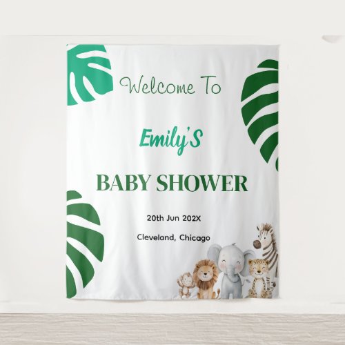 Personalized Safari Baby Shower Tapestry