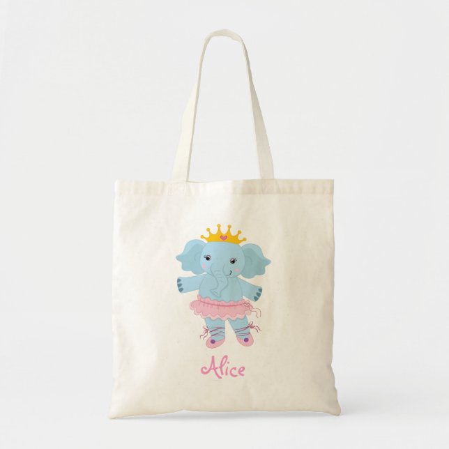 Personalized Safari Ballerina Tote Bag (Front)
