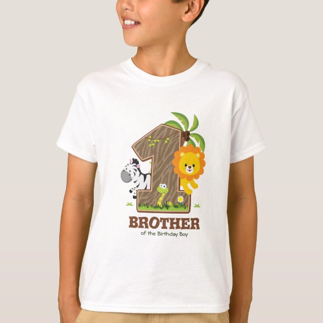 Personalized Safari Birthday Tshirt for Brother (Front)