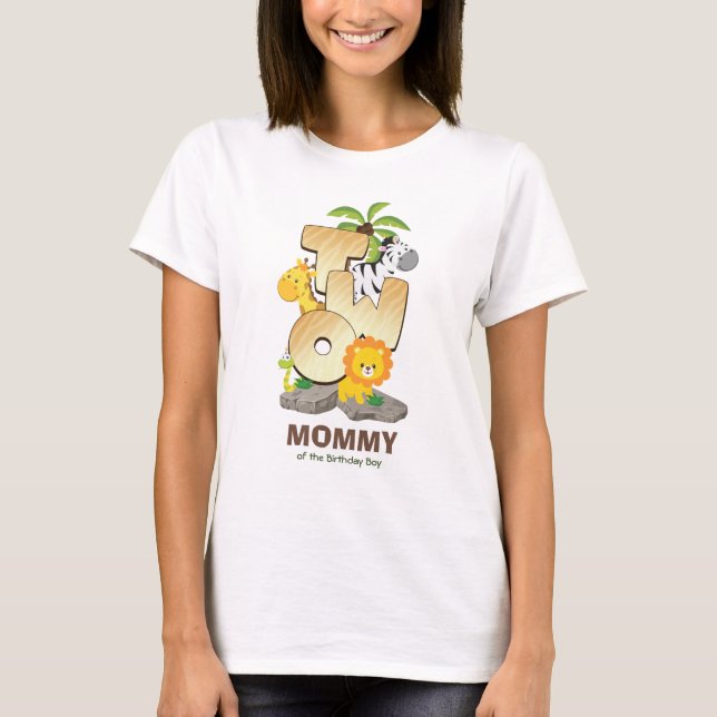 Personalized Safari Birthday Tshirt for Mommy (Front)