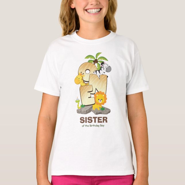 Personalized Safari Birthday Tshirt for Sister (Front)