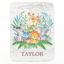 Personalized Safari Boy | Girl Receiving Blanket Personalized Safari Boy | Girl Receiving Blanket