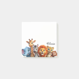 Personalized Safari Friends Jungle Sticky Notes