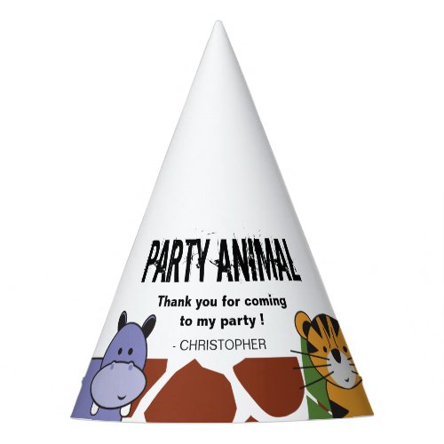 Personalized Safari Party Animal birthday party Party Hat