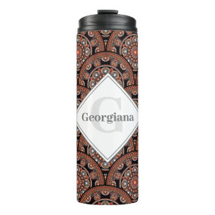 Personalized Safari Sunset Bohemian Mandala Scales Thermal Tumbler