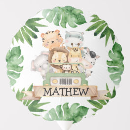 Personalized Safari Wild One Birthday Balloon