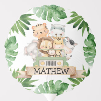 Personalized Safari Wild One Birthday Balloon