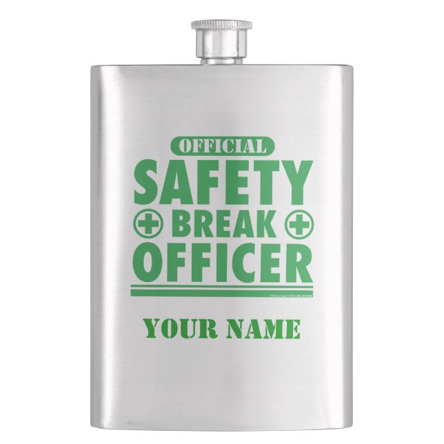 Personalized Safety Break Officer Flask (Front)