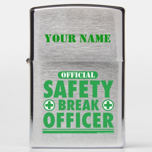 Personalized Safety Break Officer Flask Zippo Lighter