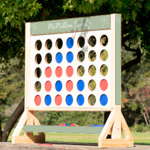 Personalized Sage Green Baby Shower Game Fast Four