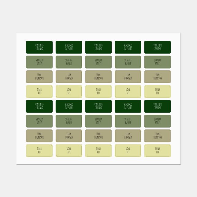 Personalized Sage Green Back To School Clothing Kids' Labels (Sheet)