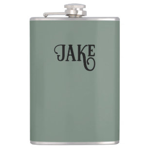Personalized Sage Green Flask