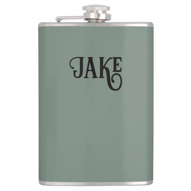 Personalized Sage Green Flask (Front)