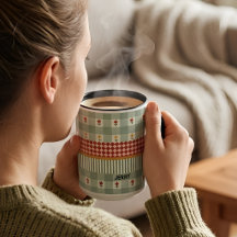 Personalized Sage Green Floral Name Mug