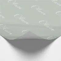 Godmother - Personalized Floral Cross Sage Green Wrapping Paper, Zazzle