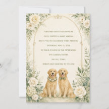 Personalized Sage Green Golden Retriever Wedding I