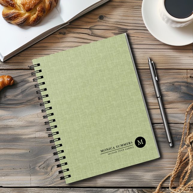 Personalized Sage Green Linen Planner (Creator Uploaded)