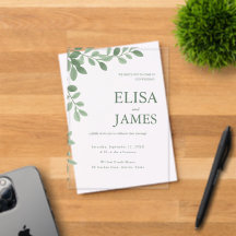Personalized Sage Green Minimal Botanical Wedding