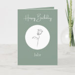 Personalized sage green minimalist birthday card<br><div class="desc">Edit this birthday greeting card for a personal touch. 

The card is 5x7 inches and fits perfectly into a standard A7 envelope.</div>