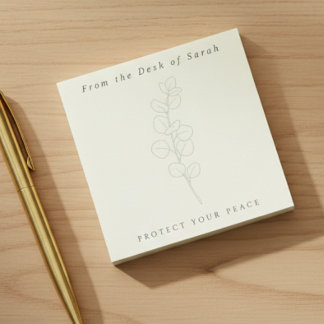 Personalized Sage Green Minimalist Daily Reminder Post-it Notes