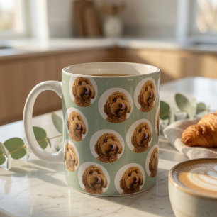 Personalized Sage Green Pet Face Mug Custom Dog