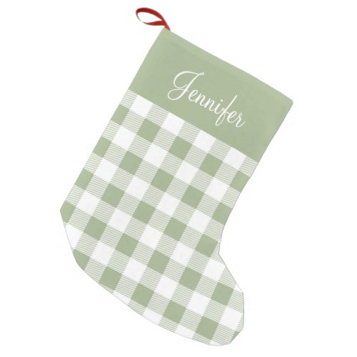 Personalized Sage Green Small Christmas Stocking