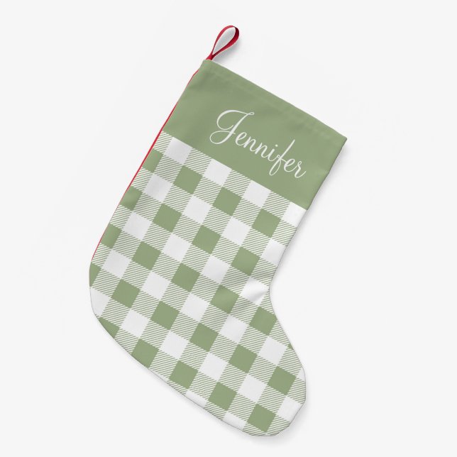 Personalized Sage Green Small Christmas Stocking (Front (Hanging))