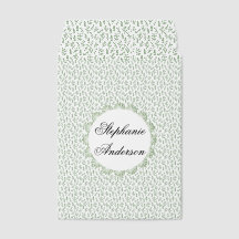 Personalized Sage Green Speckle Envelope – Name Mo