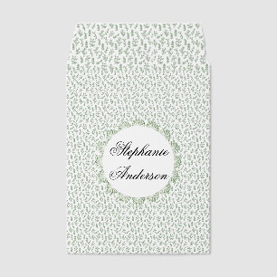 Personalized Sage Green Speckle Envelope – Name Mo Mailers