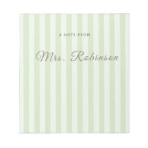 Personalized Sage Green Striped | Custom Name
