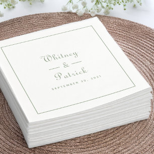 Personalized Sage Green Wedding Napkins