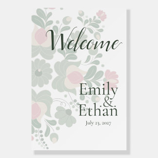 Personalized Sage Green Welcome Sign